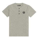 Men's Cotton Henley T-Shirt - Textured Gray (Minor Fault)