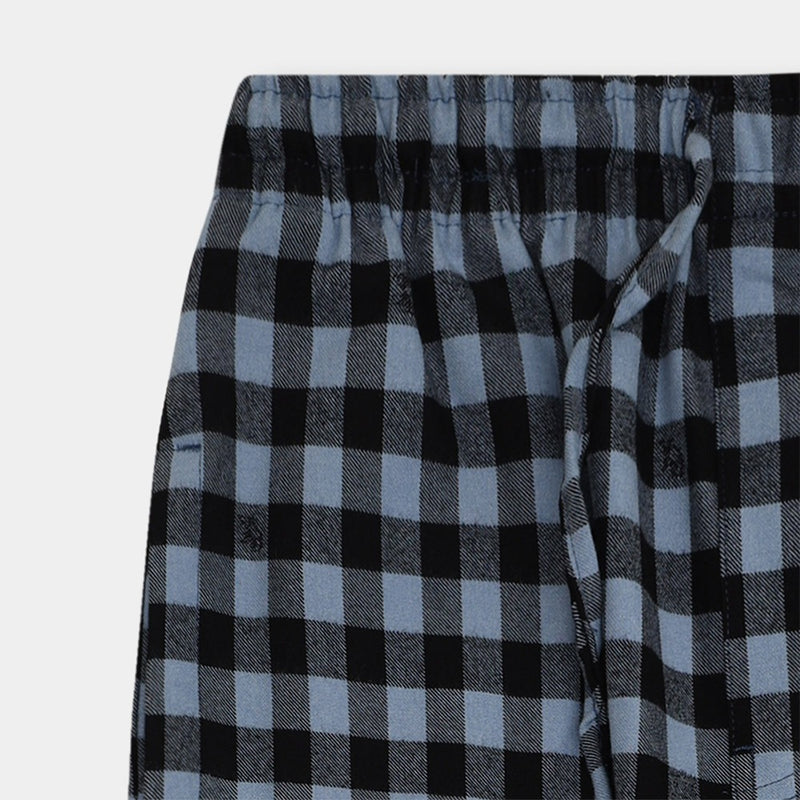 Men Casual Check Trouser -  Black Blue