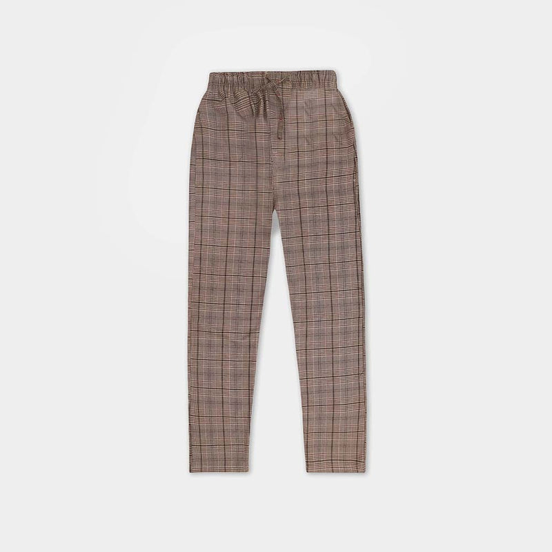 Men Casual Check Trouser - Brown