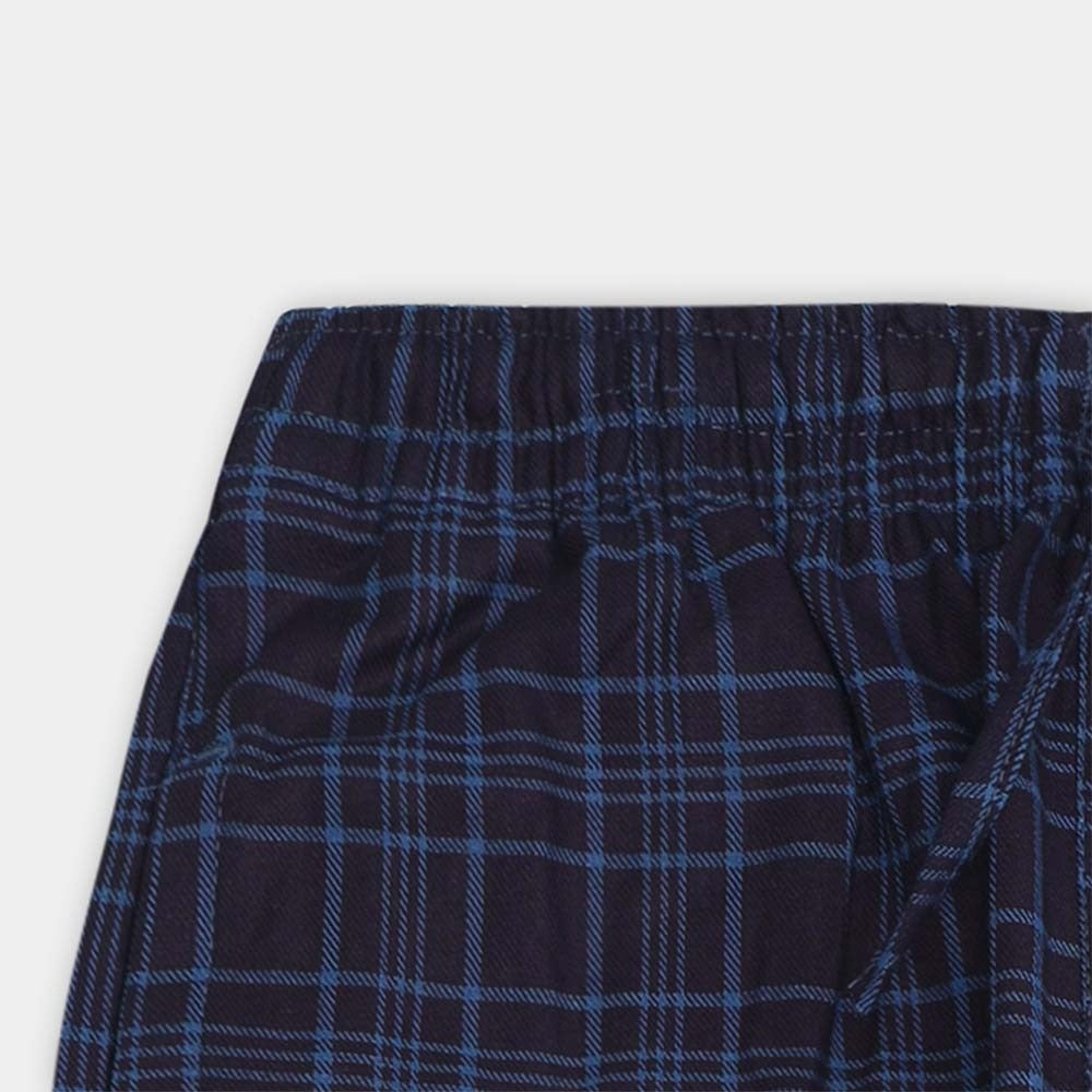 Men Cargo Casual Check Trouser - Navy