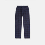 Men Cargo Casual Check Trouser - Navy