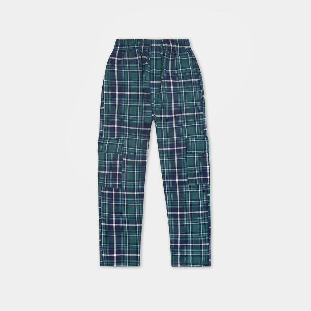 Men Cargo Casual Check Trouser - Green