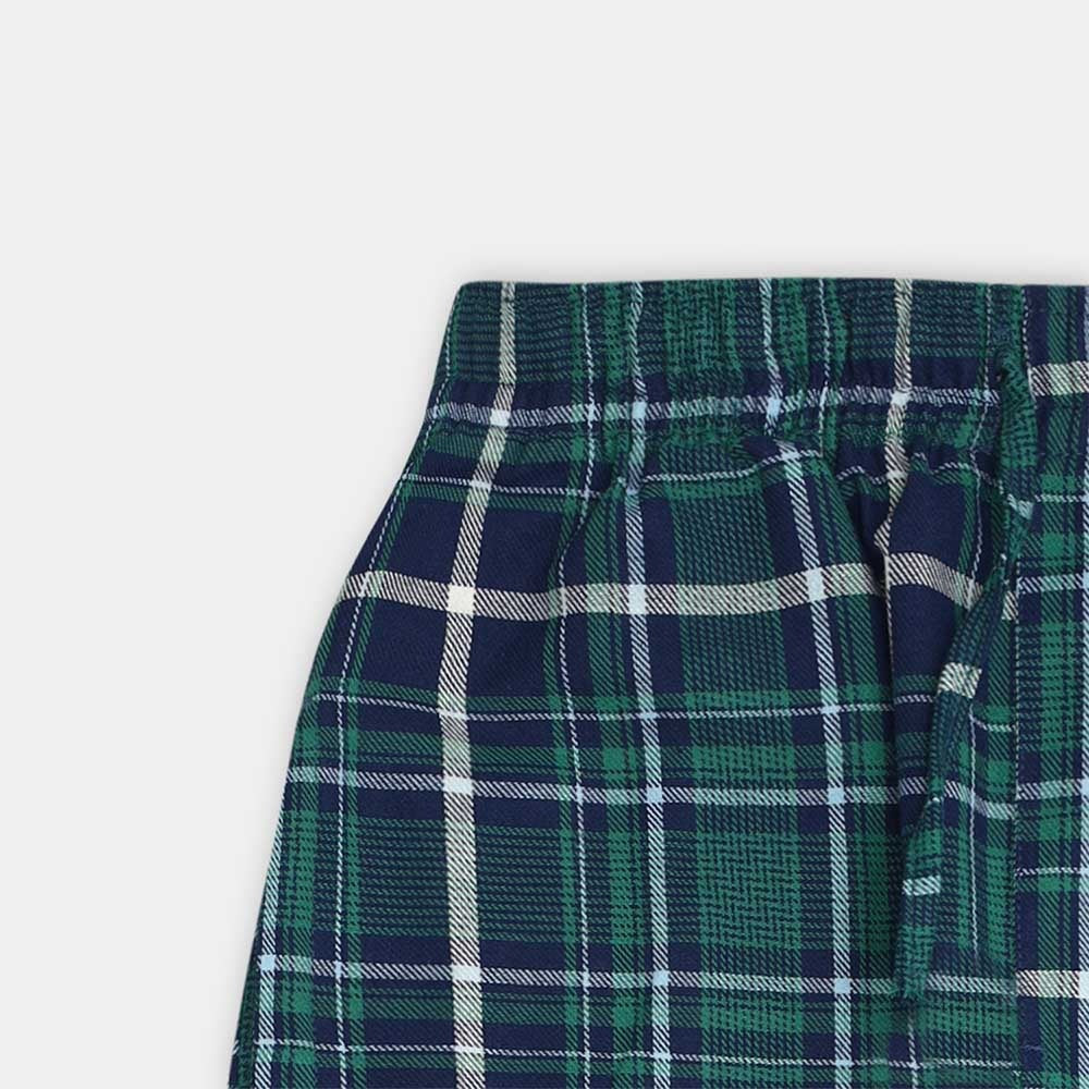 Men Cargo Casual Check Trouser - Green