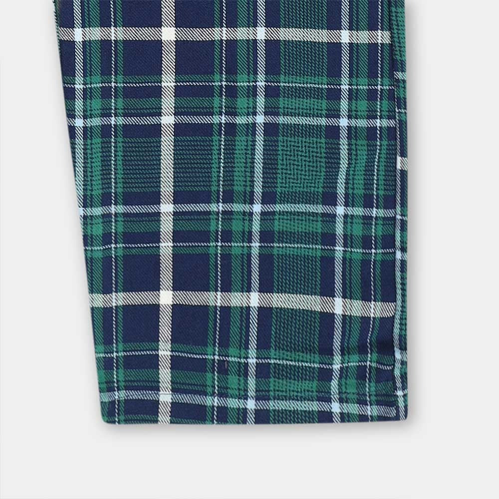 Men Casual Check Trouser - Green