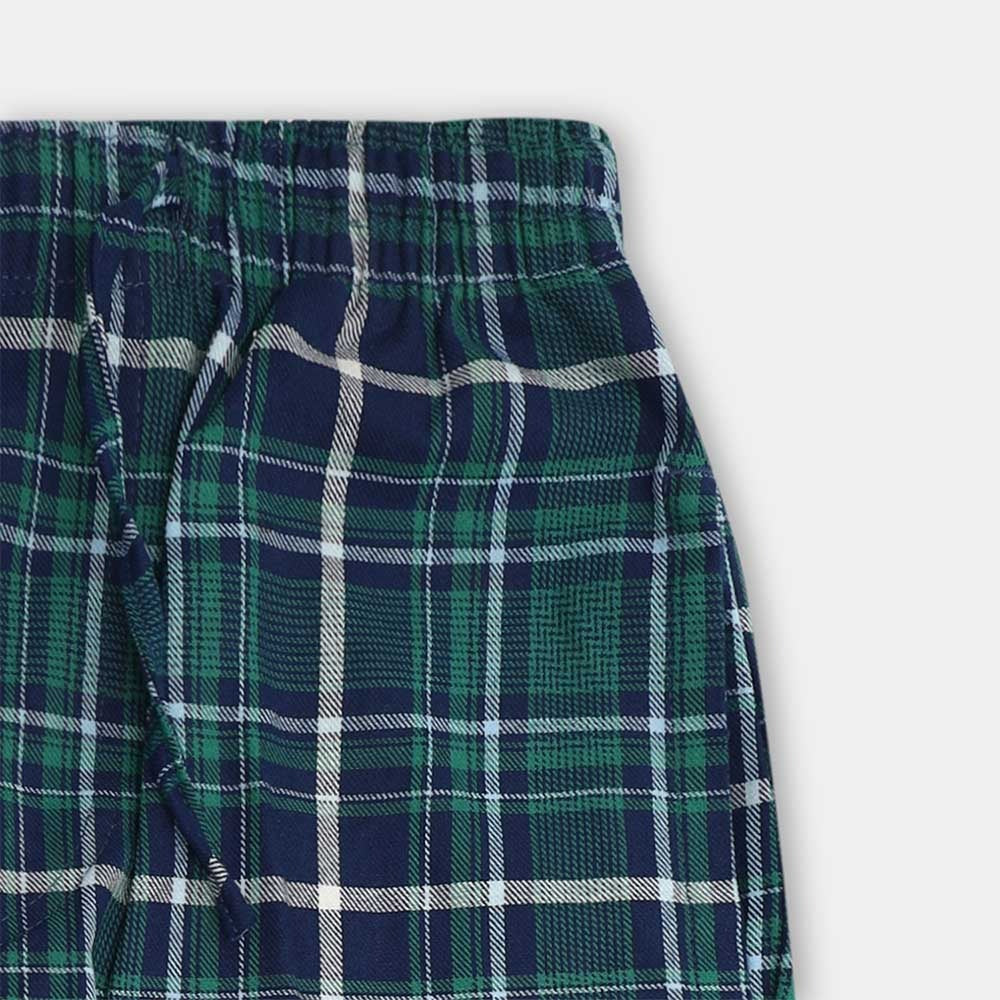 Men Casual Check Trouser - Green