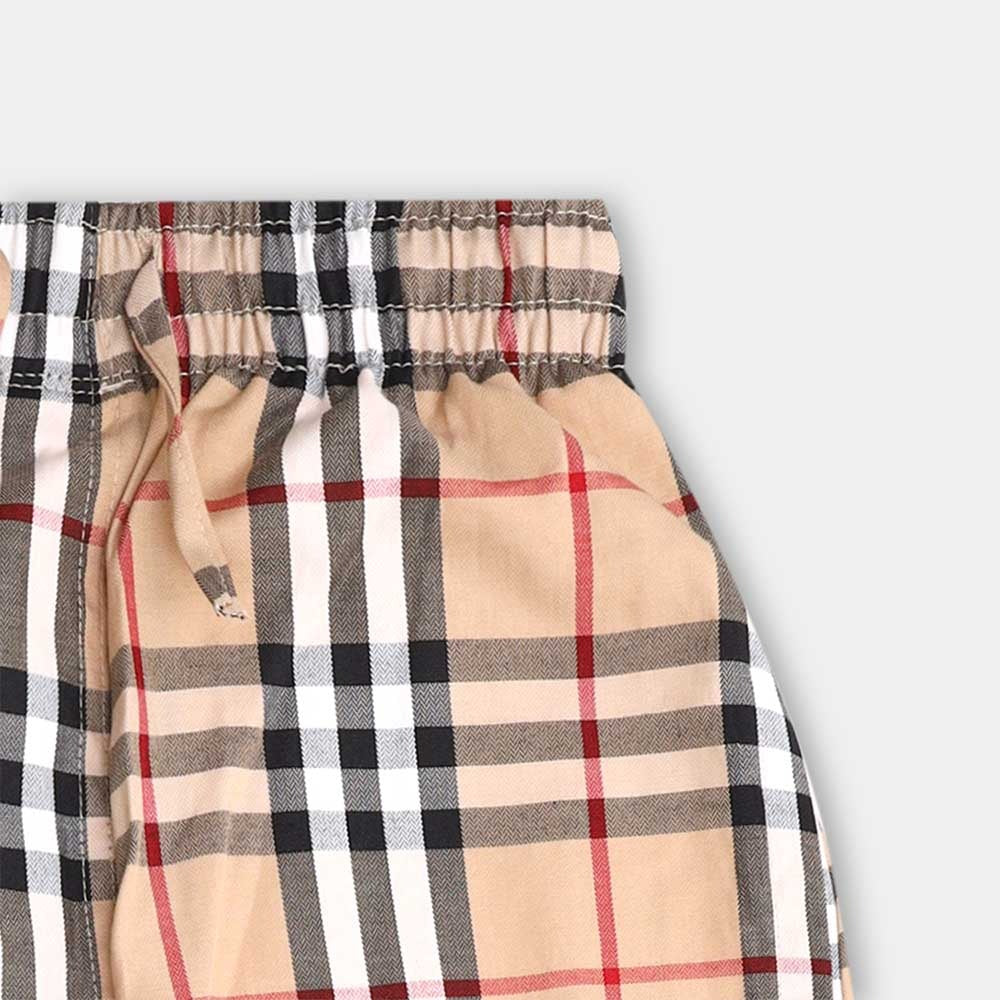 Men Cargo Casual Check Trouser - Beige