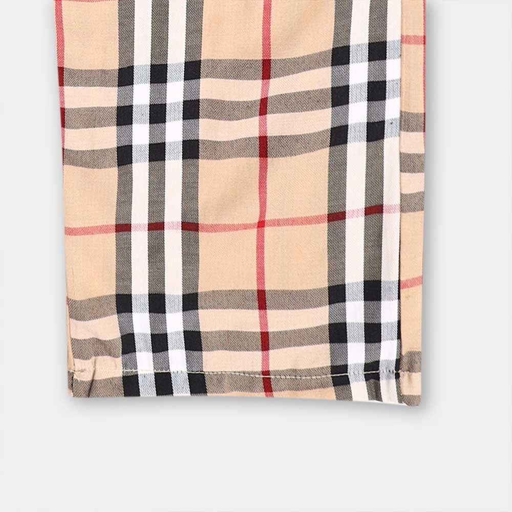 Men Cargo Casual Check Trouser - Beige