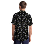 Men’s Leaf & Polka Print Half Sleeve Casual Shirt – Black