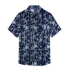 Men’s Abstract Grid Printed Casual Shirt - Navy