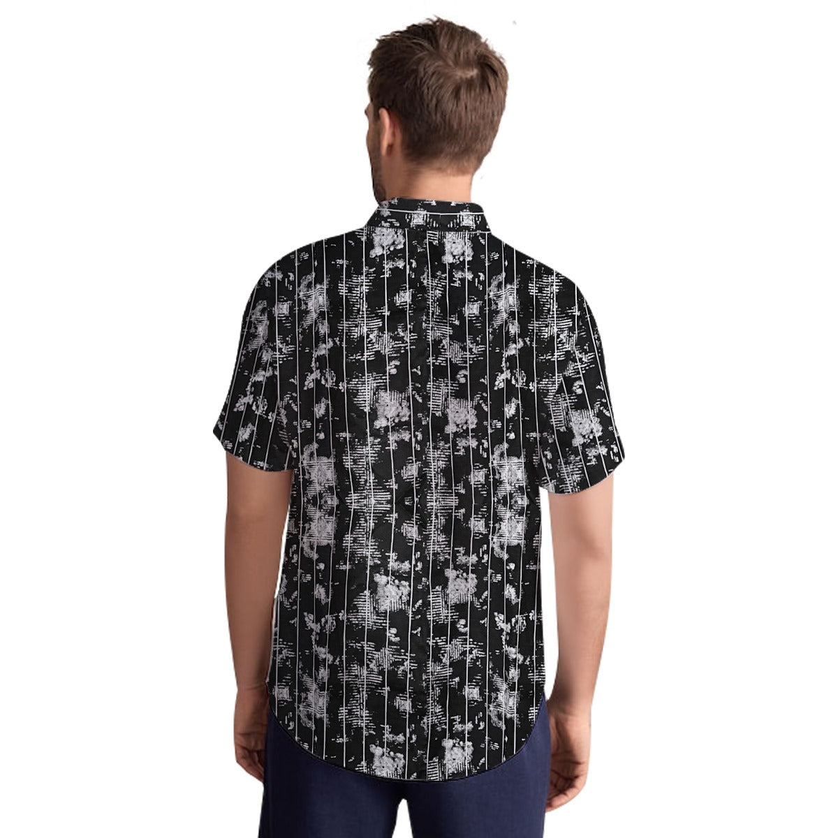 Men's All Over Cotton Half Sleeves Casual Shirt - White
