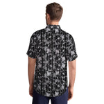 Men’s Abstract Grid Printed Casual Shirt - Black