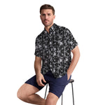 Men’s Abstract Grid Printed Casual Shirt - Black
