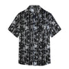 Men’s Abstract Grid Printed Casual Shirt - Black