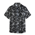 Men’s Abstract Grid Printed Casual Shirt - Black