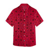 Men’s Leaf & Polka Print Half Sleeve Casual Shirt – Red