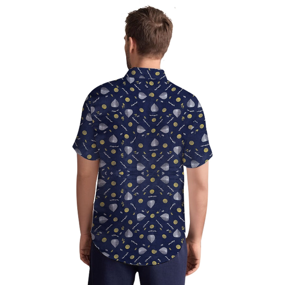 Men's All Over Cotton Half Sleeves Casual Shirt - Navy