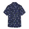 Men’s Leaf & Polka Print Half Sleeve Casual Shirt – Navy