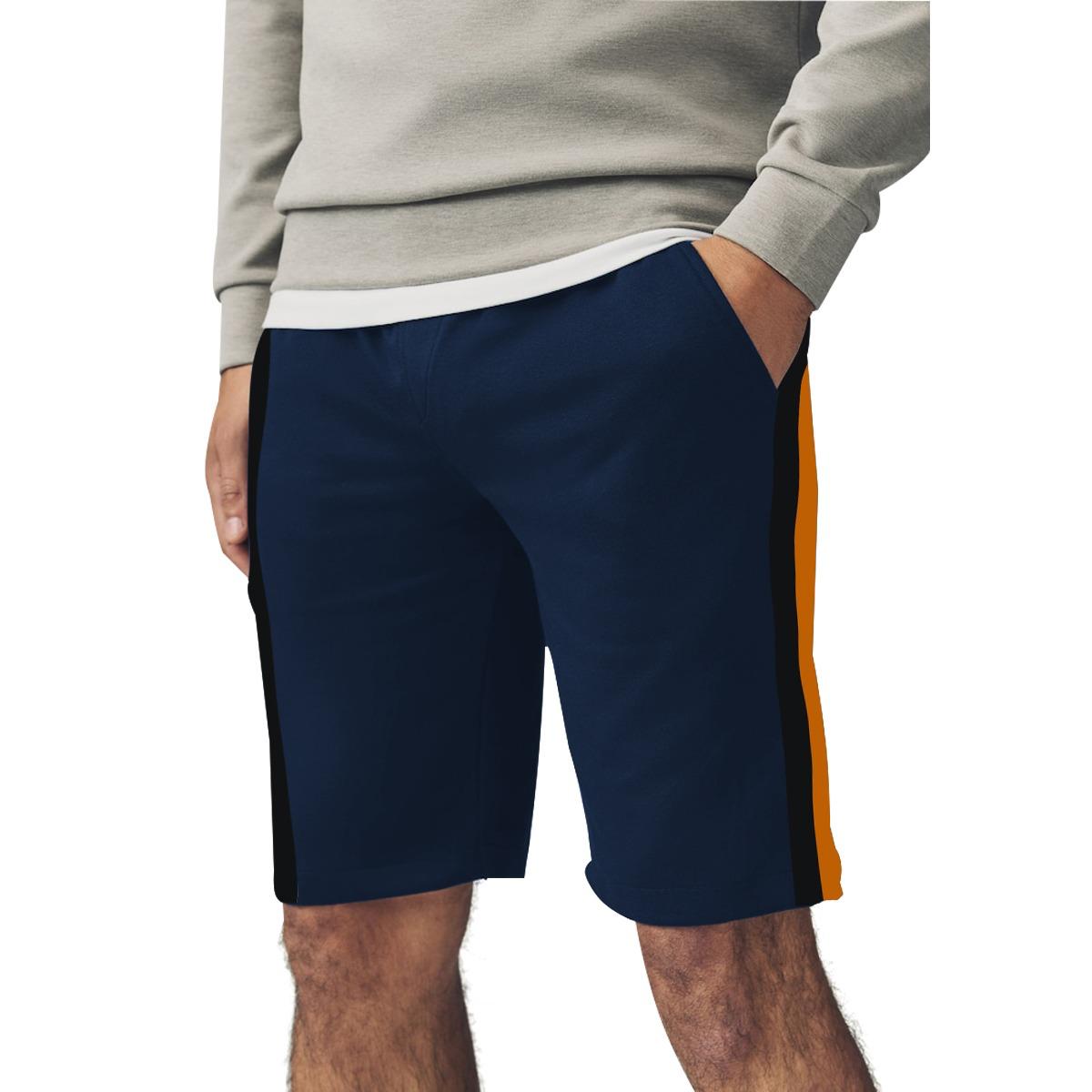 Men Two Quarter Summer Shorts - Dark Blue