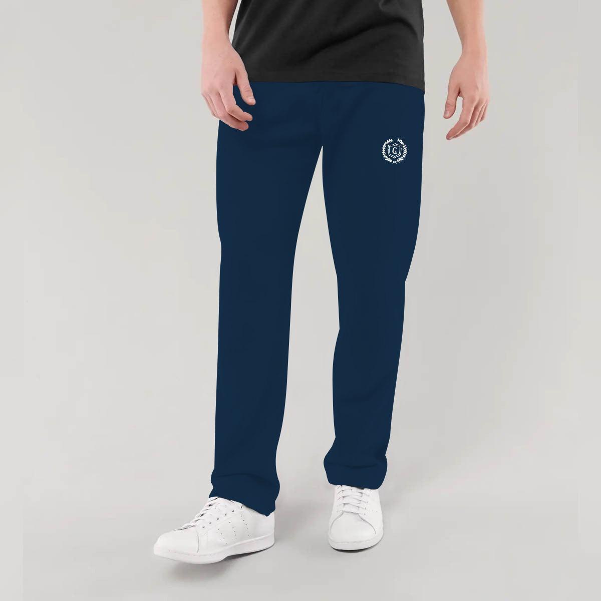 French Terry Cotton Summer Trouser - Space Blue
