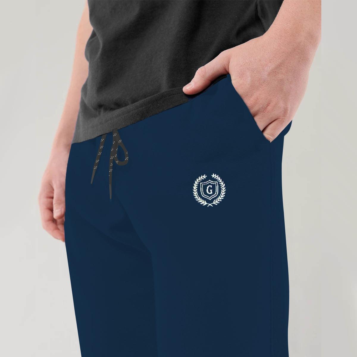 French Terry Cotton Summer Trouser - Space Blue