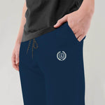 French Terry Cotton Summer Trouser - Space Blue