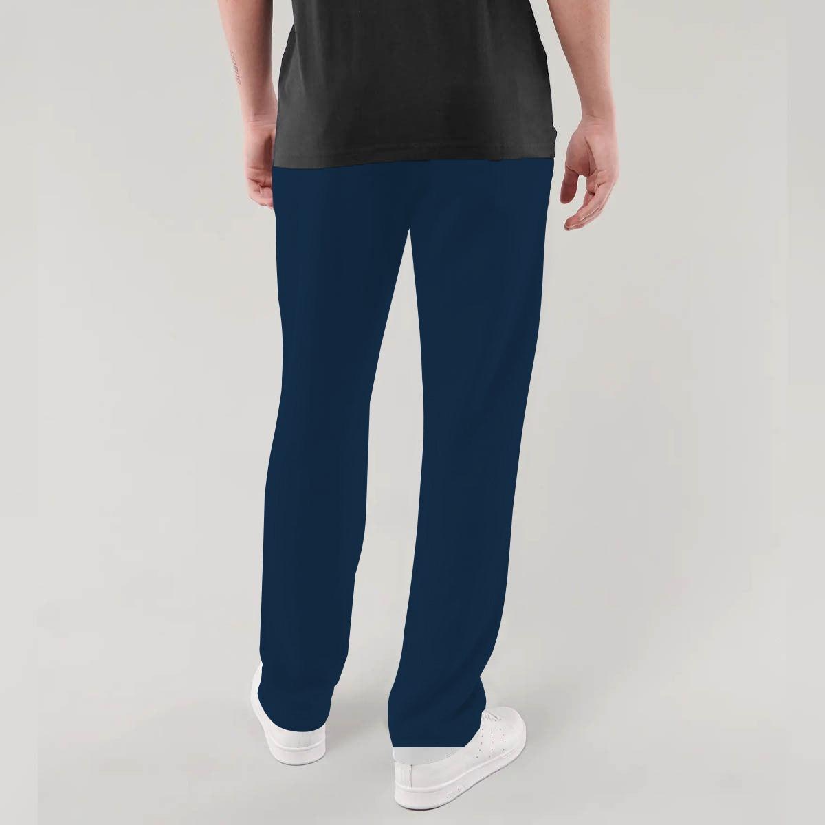 French Terry Cotton Summer Trouser - Space Blue