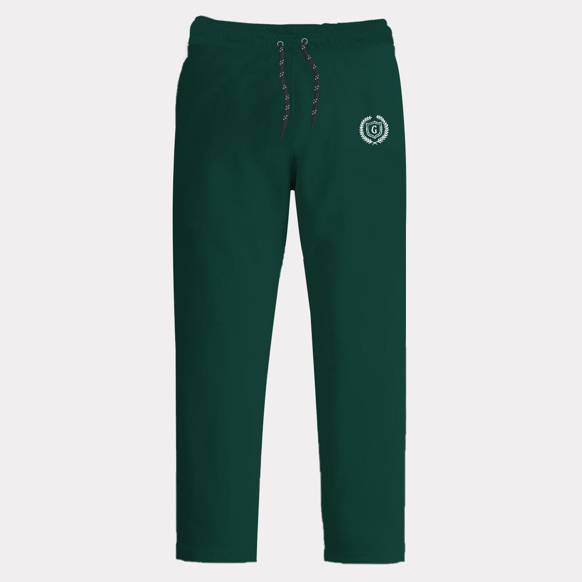 French Terry Cotton Summer Trouser - Bottle Green