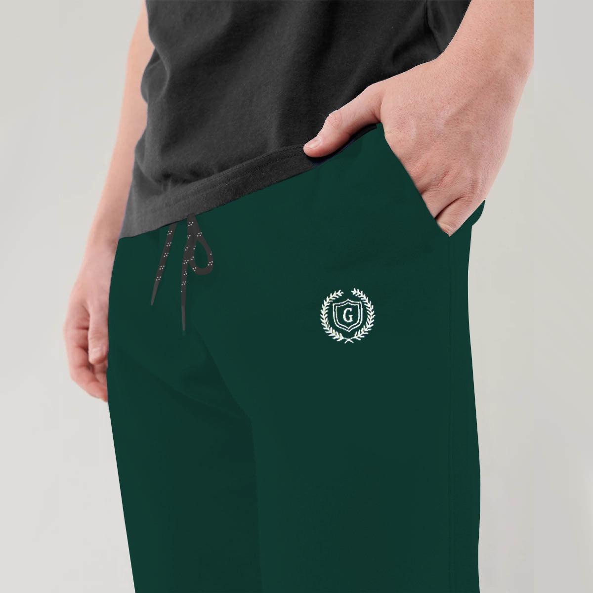 French Terry Cotton Summer Trouser - Bottle Green
