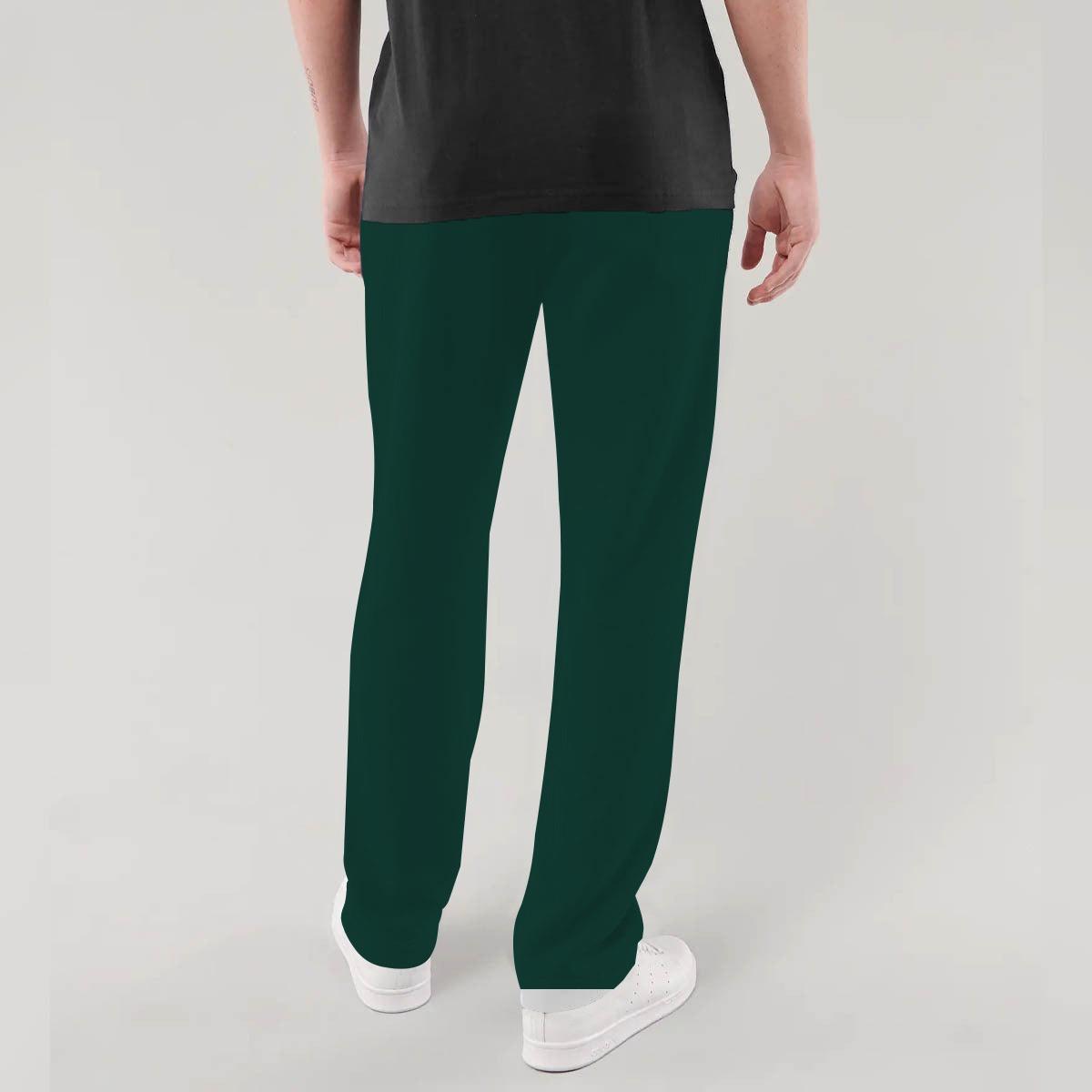 French Terry Cotton Summer Trouser - Bottle Green
