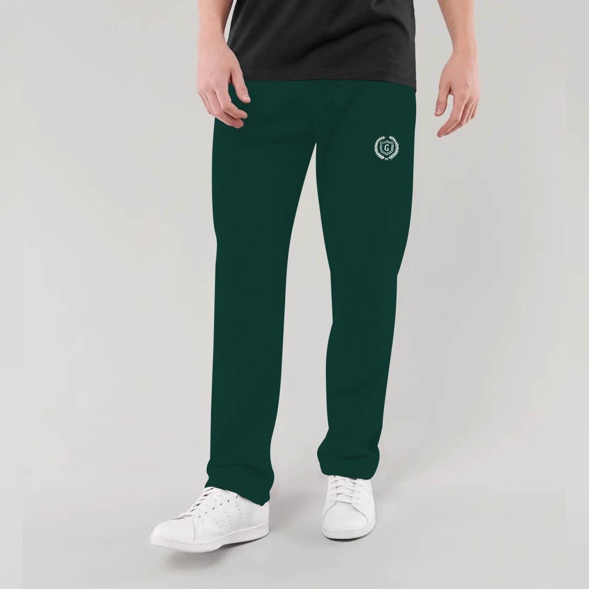 French Terry Cotton Summer Trouser - Bottle Green
