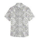 Men’s Geometric Pattern Half Sleeve Casual Shirt – White