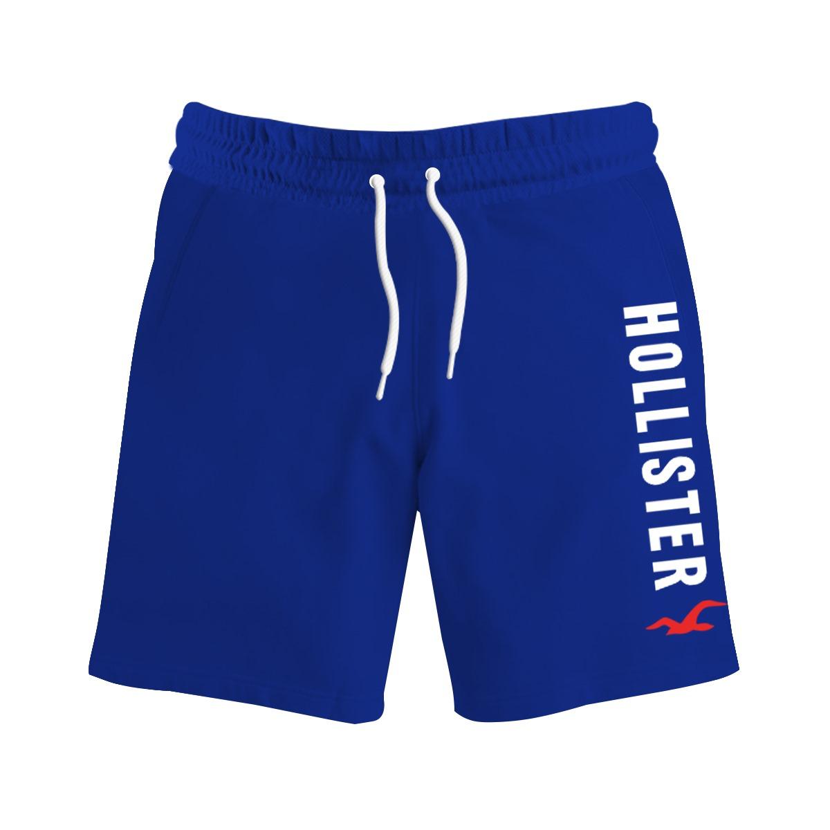 Men's Printed Zipper Pocket Two Quarter Shorts - Blue
