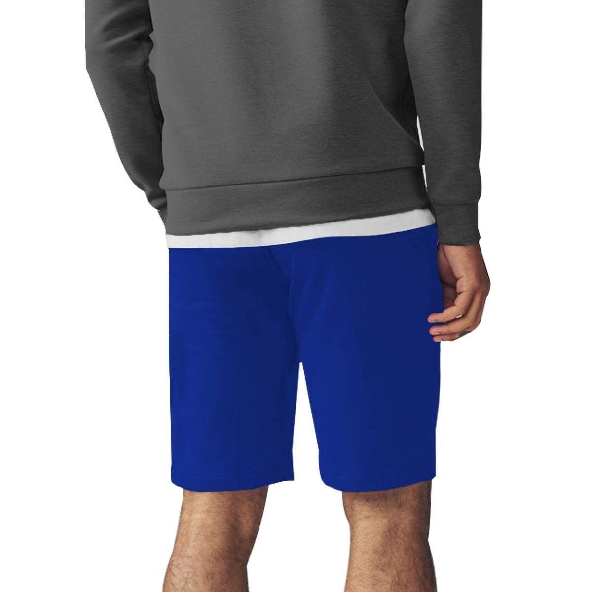Men's Printed Zipper Pocket Two Quarter Shorts - Blue