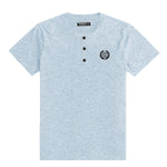 Men's Cotton Henley T-Shirt - Textured Sky (Minor Fault)