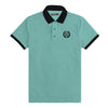 Signature Embroidered Contrast Collar Polo - Moonstone Blue