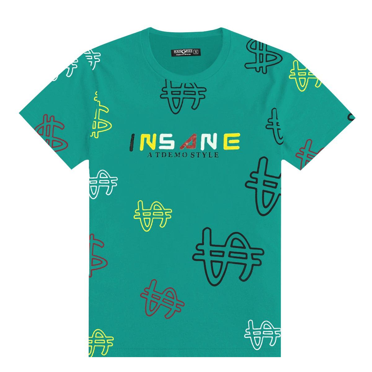 Boy's $ Graphic Printed Tee Shirt - Sea Green