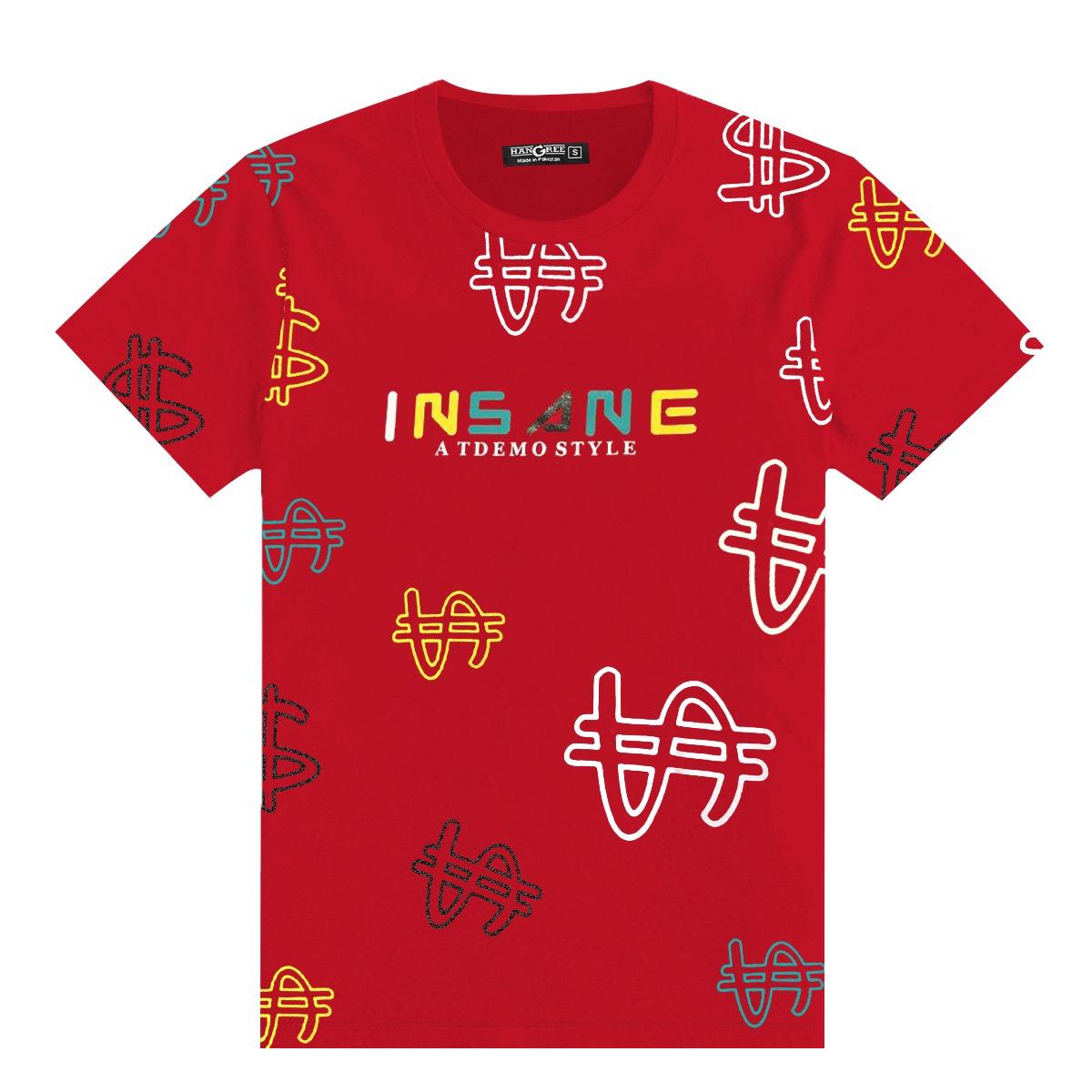 Boy's $ Graphic Printed Tee Shirt - Red