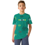 Boy's $ Graphic Printed Tee Shirt - Sea Green