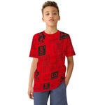 Boy's All Over Printed Exclusive Tee Shirt - Red
