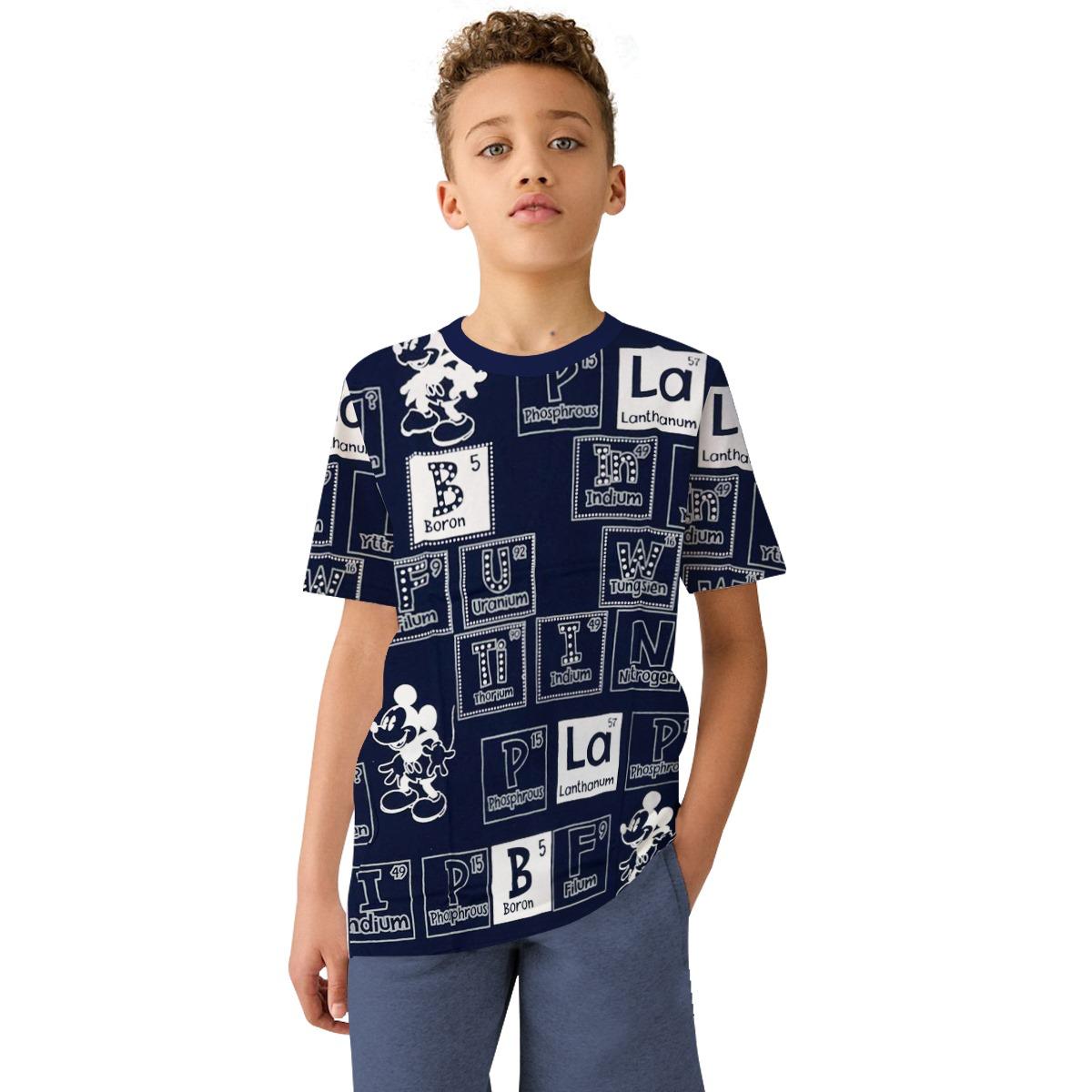 Boy's All Over Printed Exclusive Tee Shirt - Navy