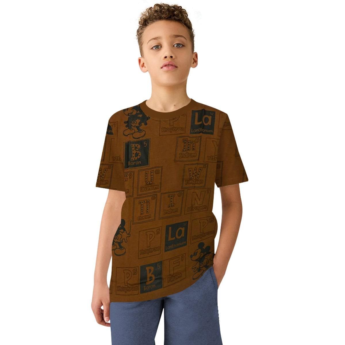 Boy's All Over Printed Exclusive Tee Shirt - Brown
