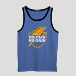 HG "NO PAIN NO GAIN" Printed Stylish Vest For Men's - Bright Blue