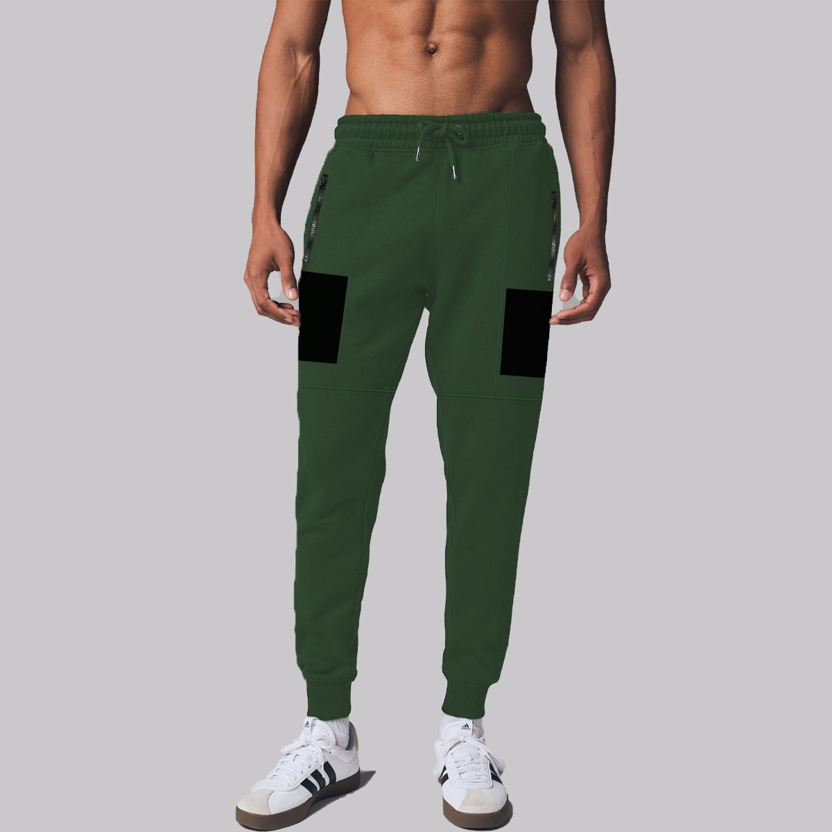 Men Close Bottom Zipper Pocket Fashion Trouser - Commando Green