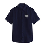 Classy "Brooklyn" Embroidered Soft Cotton Casual Shirt - Navy