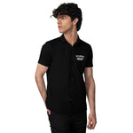 Classy "Brooklyn" Embroidered Soft Cotton Casual Shirt - Black