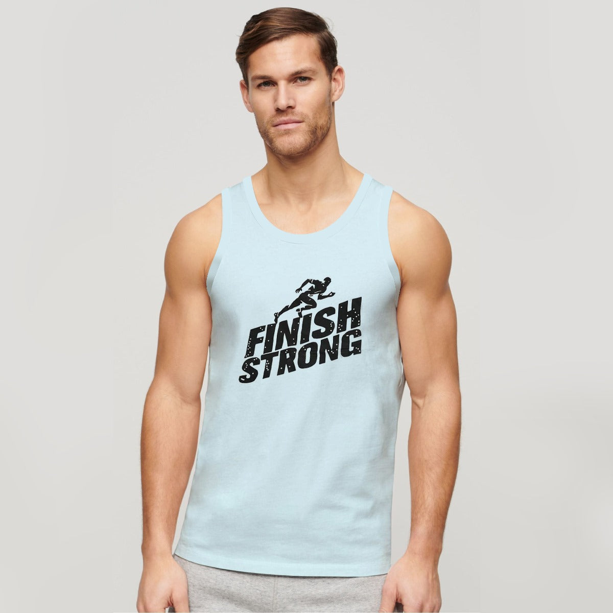 HG "Finish Strong" Printed ActiveFit Sleeveless Vest - Sky