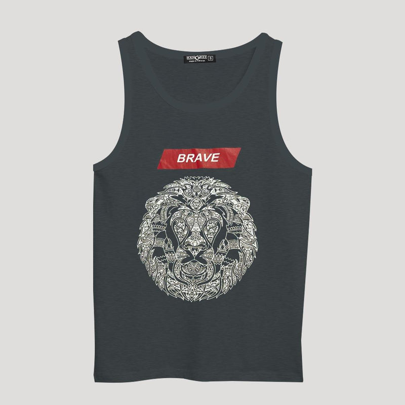 Men Graphic Printed ActiveFit Sleeveless Vest - Dark Gray
