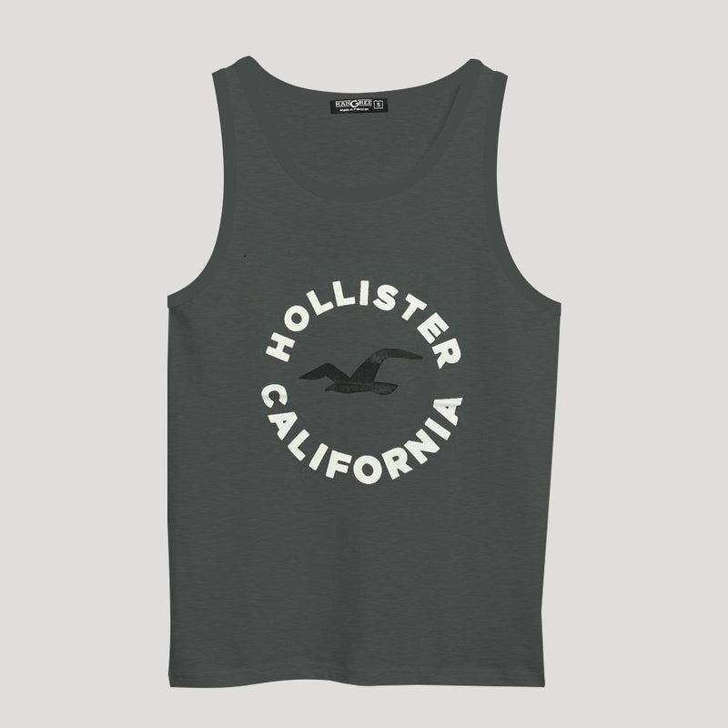 Men Graphic Printed ActiveFit Sleeveless Vest - Dark Gray