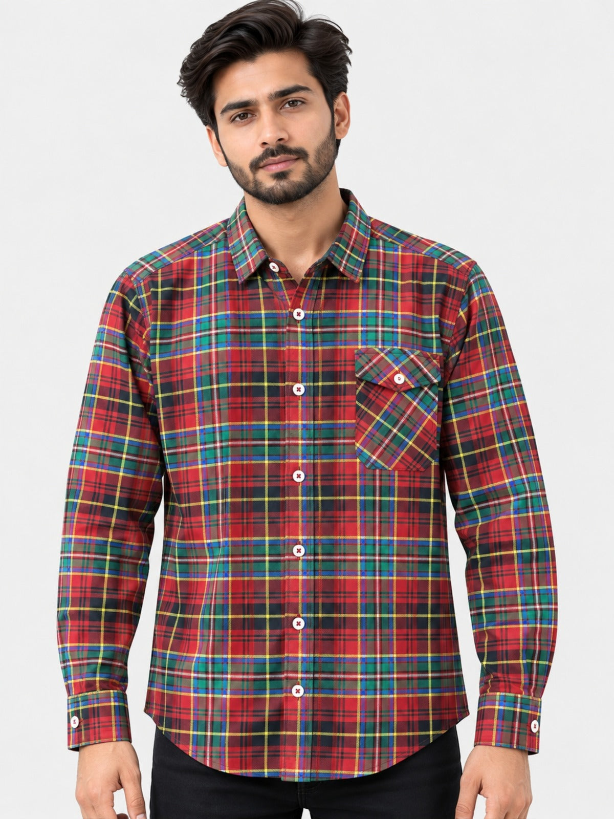 Men's Premium Multicolor Winter Check Casual Shirt