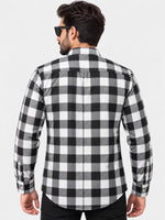 Men's Premium White & Black Winter Check Shirt
